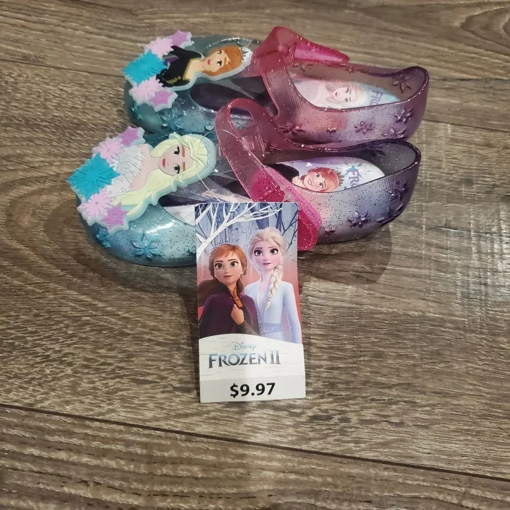 NEW Baby Frozen Dress Shoes Size 7 Girl Dress Shoes with Pink and Blue Accents